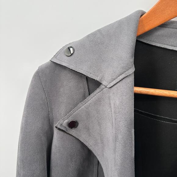 KUT FROM THE KLOTH Haddie Faux Suede Moto Jacket in Gray // S - Picture 7 of 15